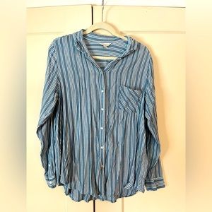 Lucky Brand blue striped button up
